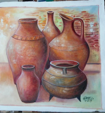  Jars & old three leg pot